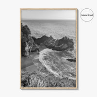 Big Sur Black and White Fine Art Photo Print, McWay Falls California Poster