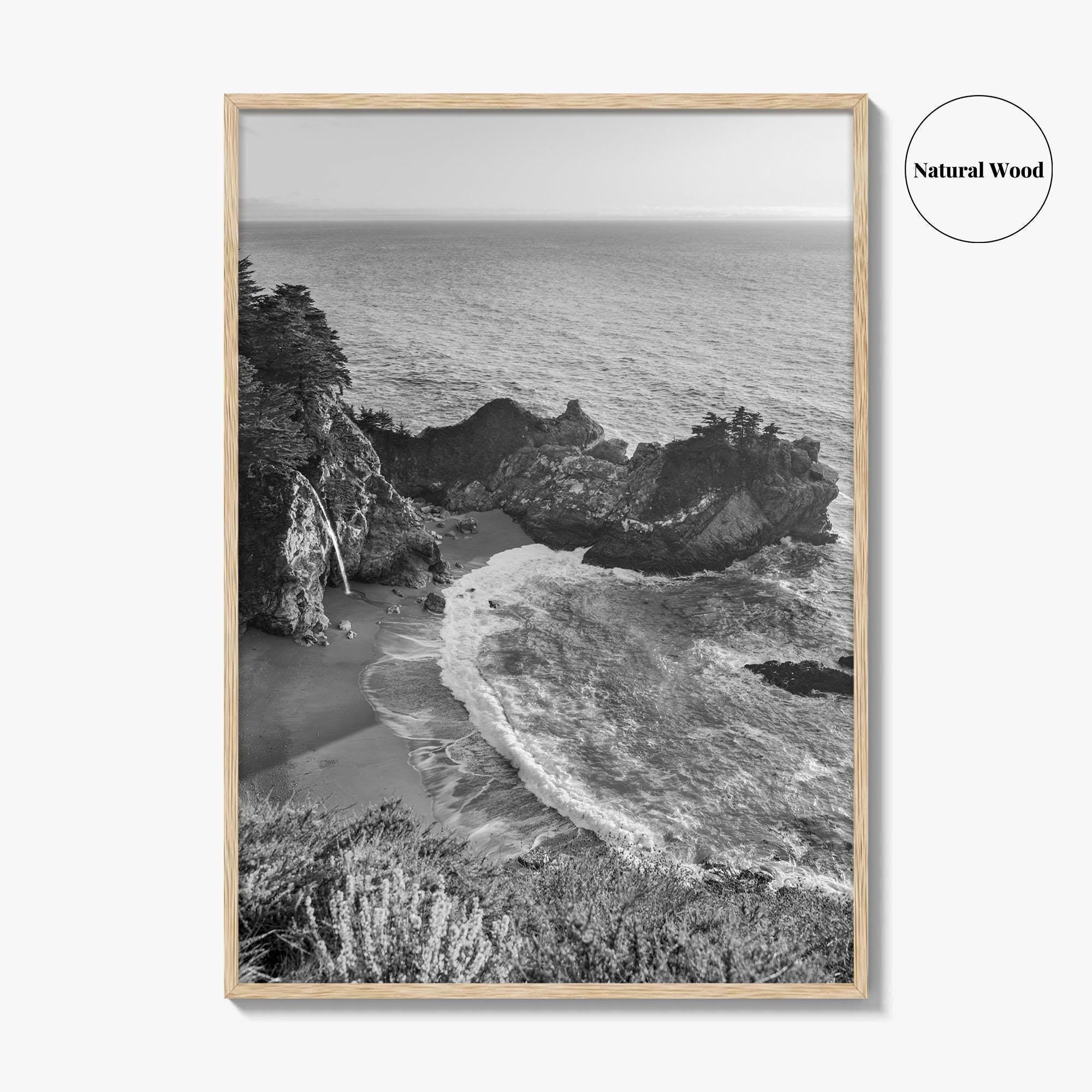 Big Sur Black and White Fine Art Photo Print, McWay Falls California Poster