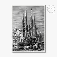 Barcelona Black and White Fine Art Photo Print, Sagrada Familia Gaudi Spain Poster