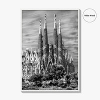 Barcelona Black and White Fine Art Photo Print, Sagrada Familia Gaudi Spain Poster