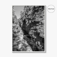 Ausable Chasm Black and White Fine Art Photo Print, Adirondack Mountains New York Poster