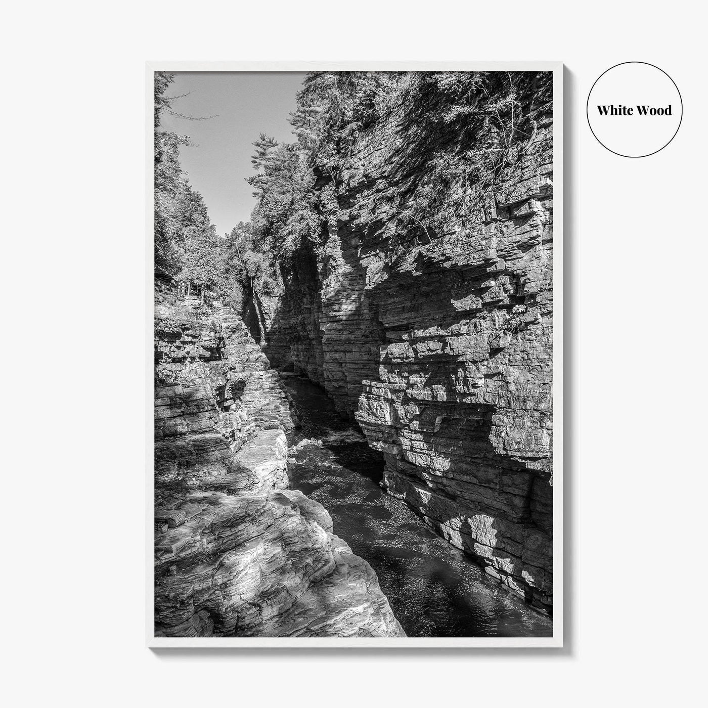 Ausable Chasm Black and White Fine Art Photo Print, Adirondack Mountains New York Poster