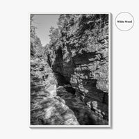 Ausable Chasm Black and White Fine Art Photo Print, Adirondack Mountains New York Poster