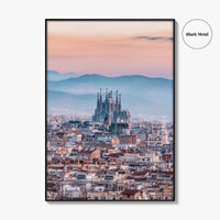 Barcelona Skyline Fine Art Photo Print, Sagrada Familia, Catalonia Spain Wall Decor Poster