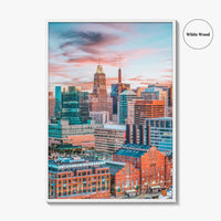 Baltimore Skyline Fine Art Photo Print, Inner Harbor, Maryland Wall Decor Poster, USA