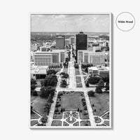Baton Rouge Skyline Black and White Fine Art Photo Print, Aerial, Louisiana Poster, USA