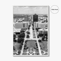 Baton Rouge Skyline Black and White Fine Art Photo Print, Aerial, Louisiana Poster, USA