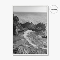 Big Sur Black and White Fine Art Photo Print, McWay Falls California Poster