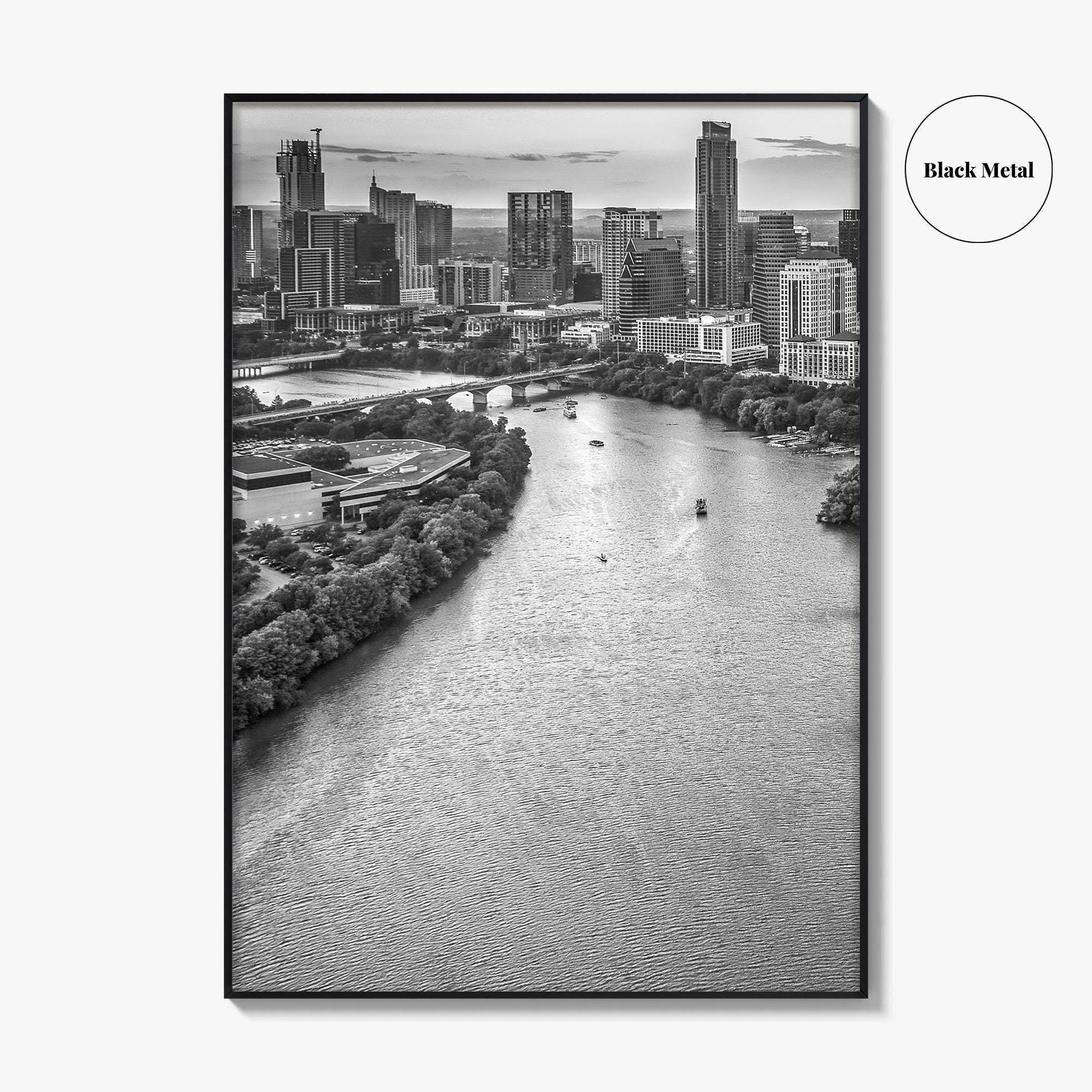 Austin Skyline Black and White Fine Art Photo Print, Texas, USA Poster, Wall Decor
