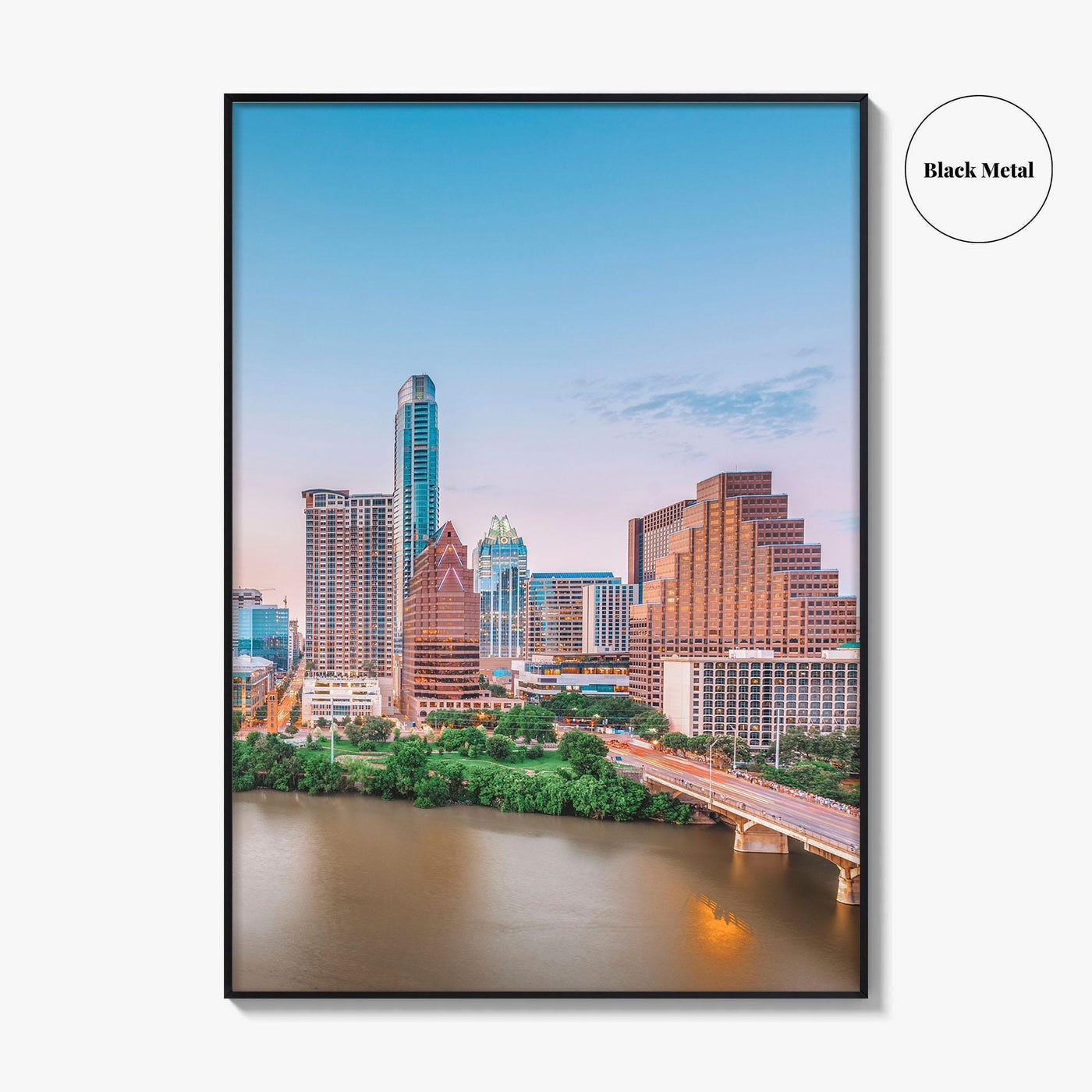 Austin Skyline Fine Art Photo Print, Texas Poster, Colorado River, ATX