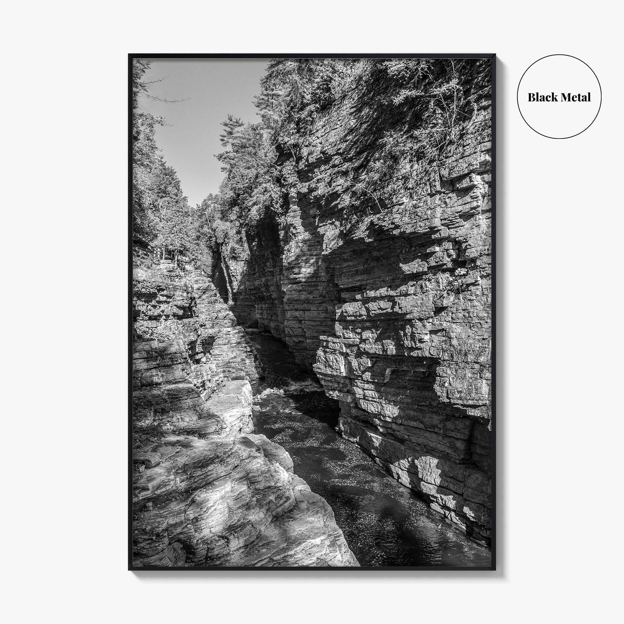 Ausable Chasm Black and White Fine Art Photo Print, Adirondack Mountains New York Poster