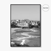 Biarritz Black and White Fine Art Photo Print, Basque France, Grande Plage Poster