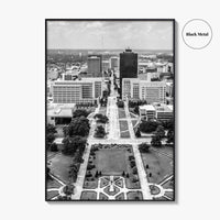 Baton Rouge Skyline Black and White Fine Art Photo Print, Aerial, Louisiana Poster, USA