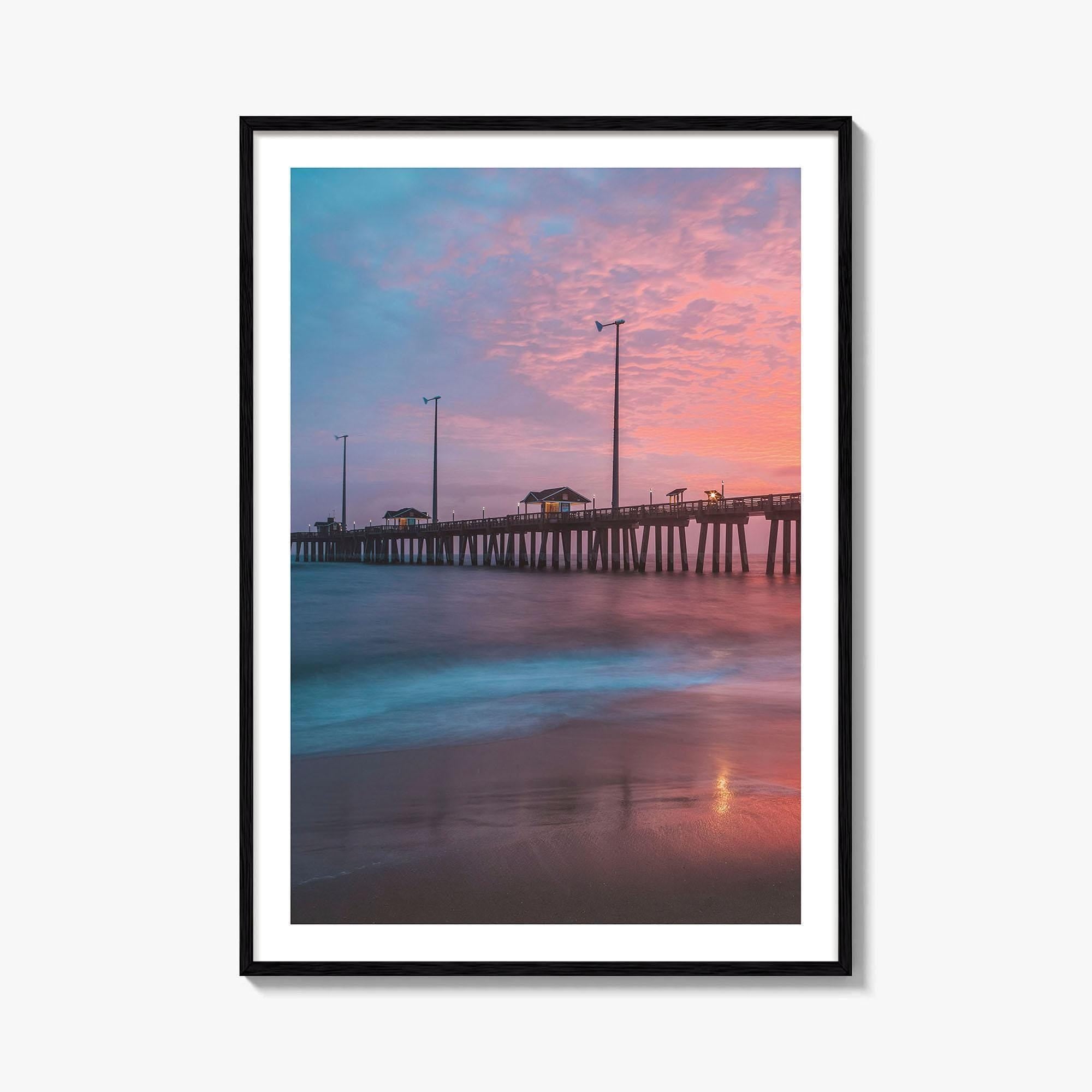 Nags Head Fine Art Photo Print, Outer Banks NC Poster, Fishing Pier Boardwalk OBX