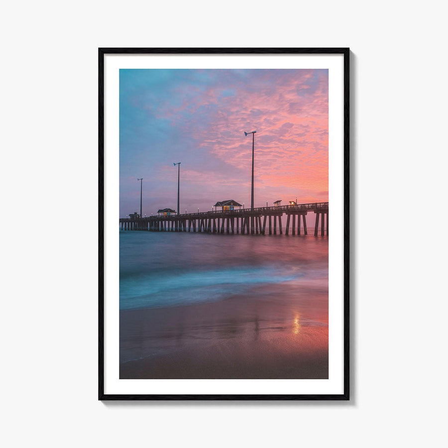 Nags Head Fine Art Photo Print, Outer Banks NC Poster, Fishing Pier Boardwalk OBX