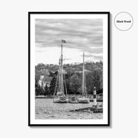 Sister Bay Black and White Fine Art Photo Print, Door County Harbor Wisconsin Poster