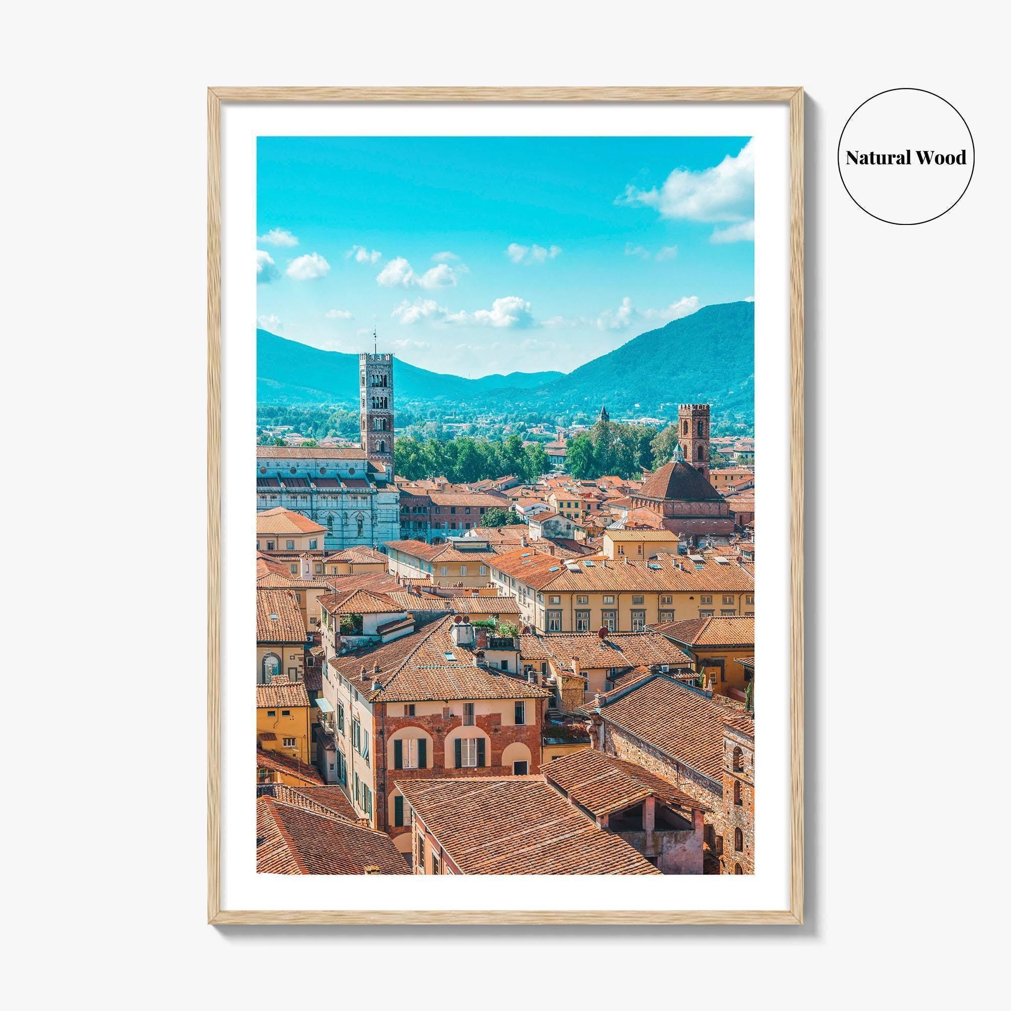 Lucca Fine Art Photo Print, Tuscany Italy Wall Poster, Aerial View, Historic Center