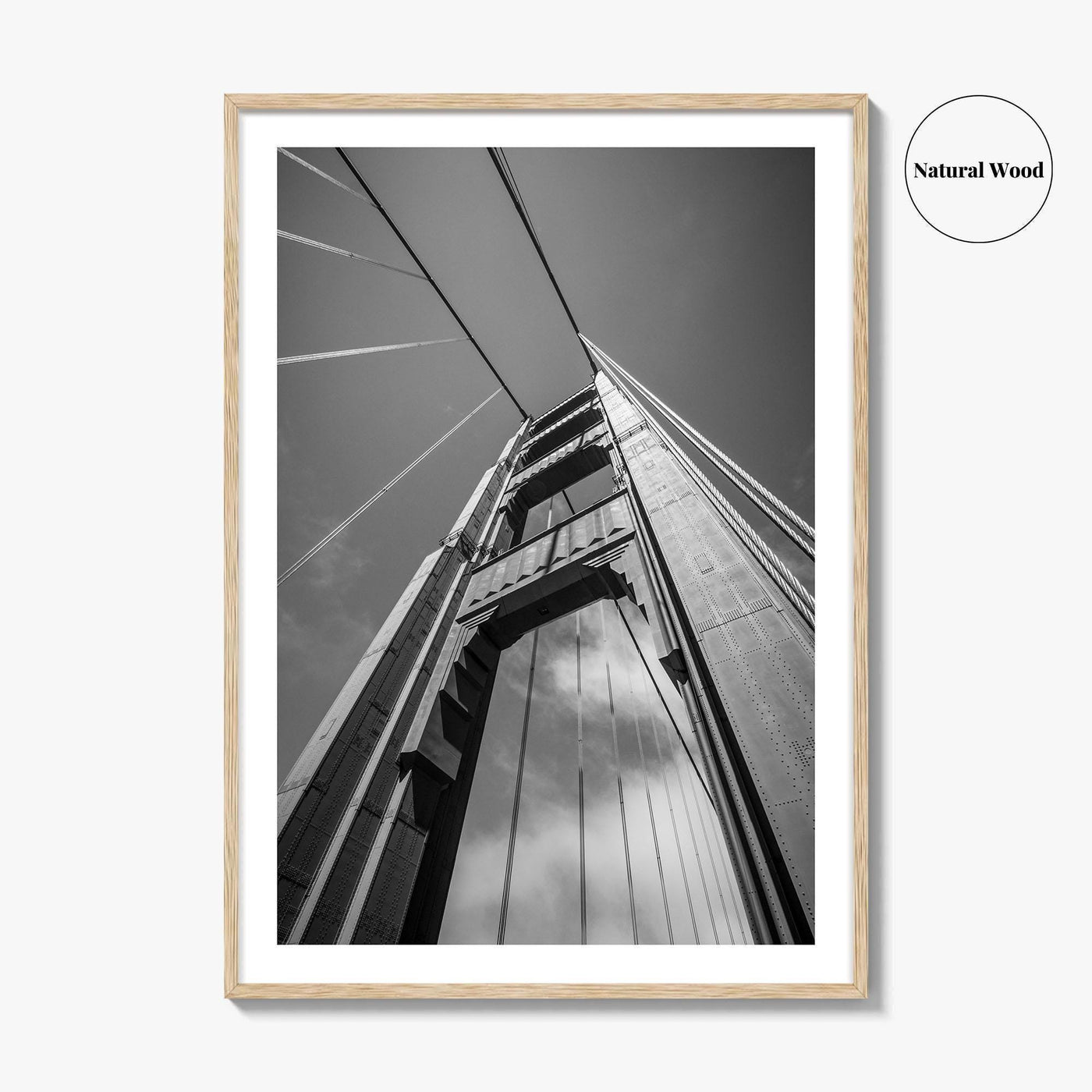 Golden Gate Bridge Black and White Fine Art Photo Print, San Francisco California Poster