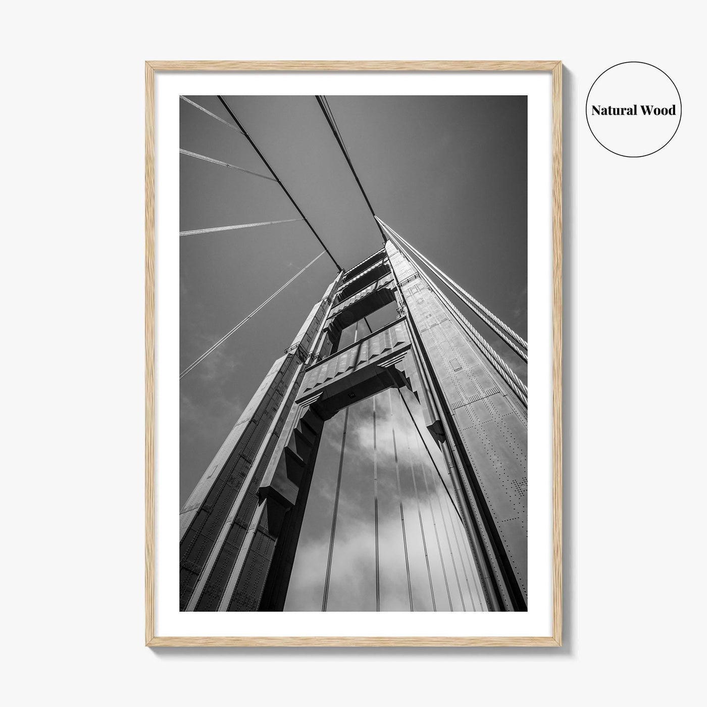 Golden Gate Bridge Black and White Fine Art Photo Print, San Francisco California Poster