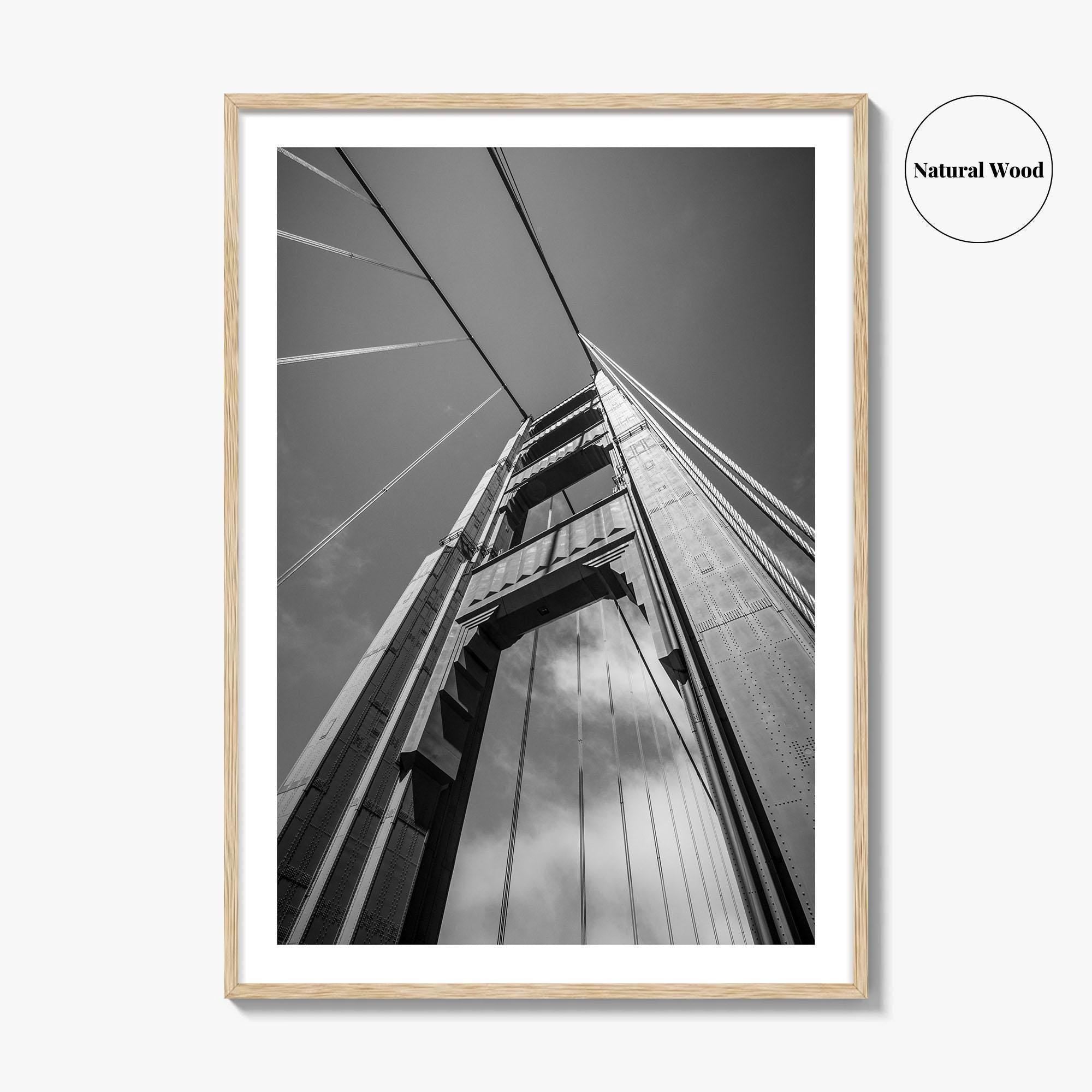 Golden Gate Bridge Black and White Fine Art Photo Print, San Francisco California Poster
