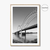 Memphis Black and White Fine Art Photo Print, Tennessee Hernando de Soto Bridge Poster