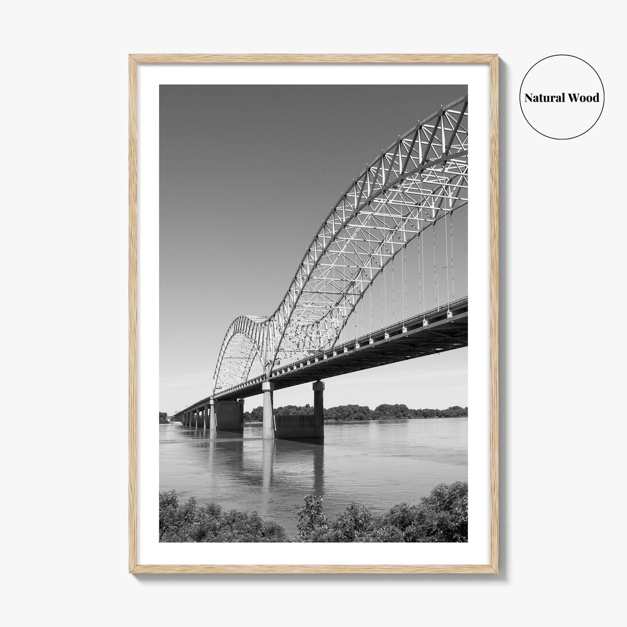 Memphis Black and White Fine Art Photo Print, Tennessee Hernando de Soto Bridge Poster