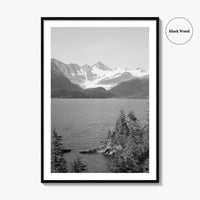 Whittier Alaska Black and White Fine Art Photo Print, Prince William Sound, Glacier, USA