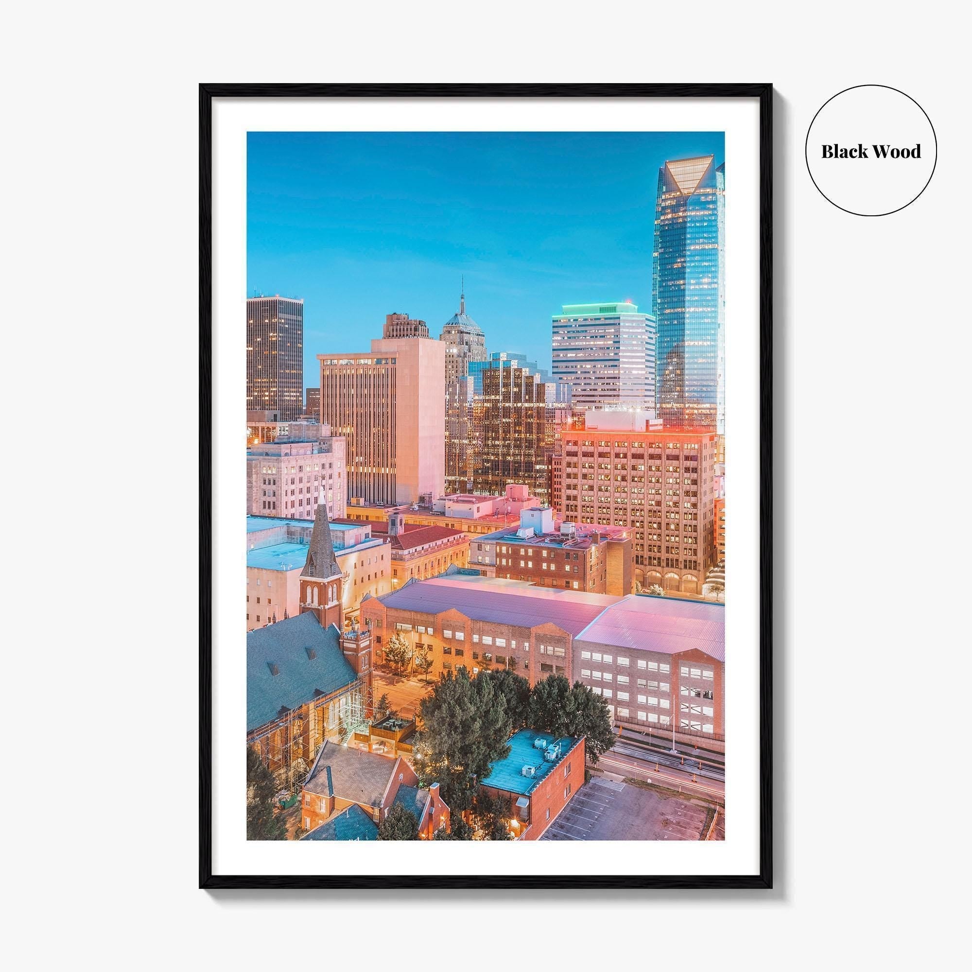 Oklahoma City Skyline Fine Art Photo Print, Oklahoma USA Wall Decor Poster, OKC