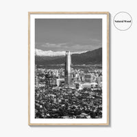 Santiago de Chile Skyline Black and White Fine Art Photo Print, Providencia, Andes, Poster