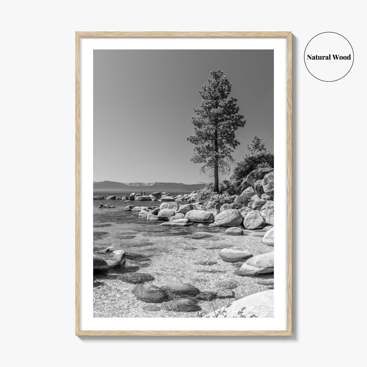 Lake Tahoe Black and White Fine Art Photo Print, Secret Harbor Nevada Poster