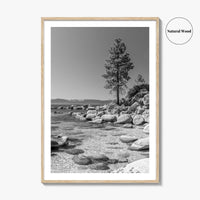 Lake Tahoe Black and White Fine Art Photo Print, Secret Harbor Nevada Poster