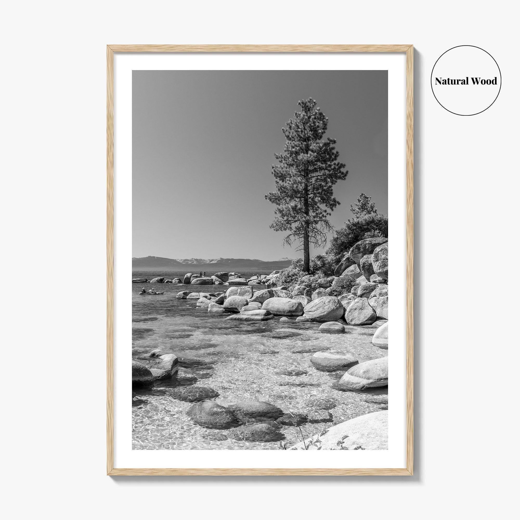 Lake Tahoe Black and White Fine Art Photo Print, Secret Harbor Nevada Poster