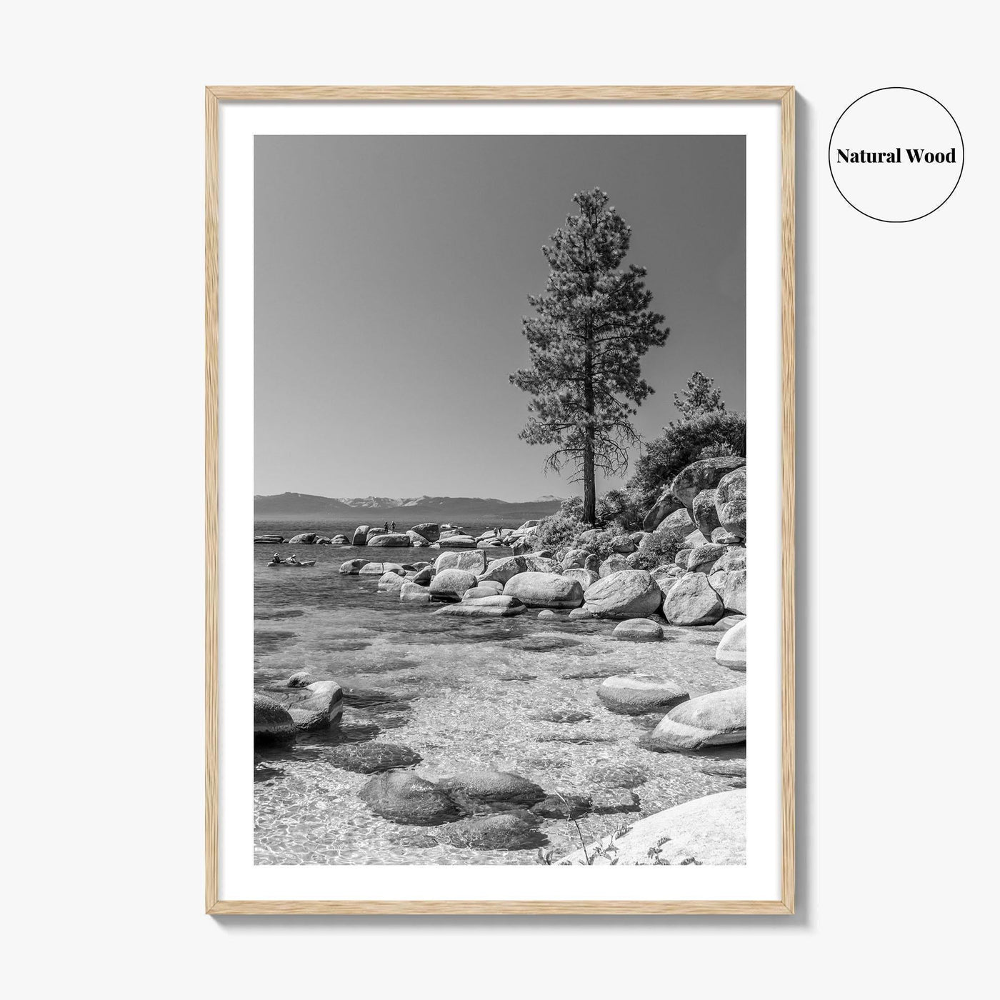 Lake Tahoe Black and White Fine Art Photo Print, Secret Harbor Nevada Poster
