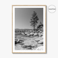Lake Tahoe Black and White Fine Art Photo Print, Secret Harbor Nevada Poster