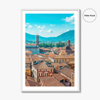 Lucca Fine Art Photo Print, Tuscany Italy Wall Poster, Aerial View, Historic Center