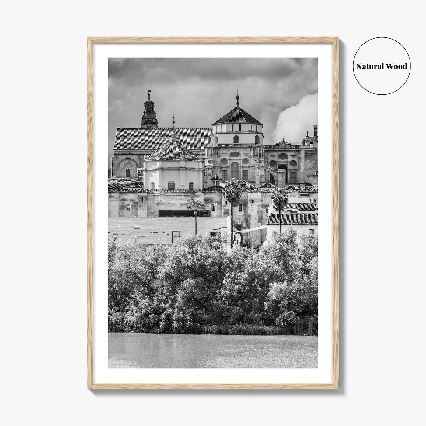 Cordoba Black and White Fine Art Photo Print, Mezquita Roman Bridge Andalusia Poster