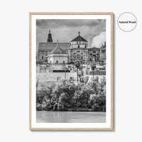 Cordoba Black and White Fine Art Photo Print, Mezquita Roman Bridge Andalusia Poster