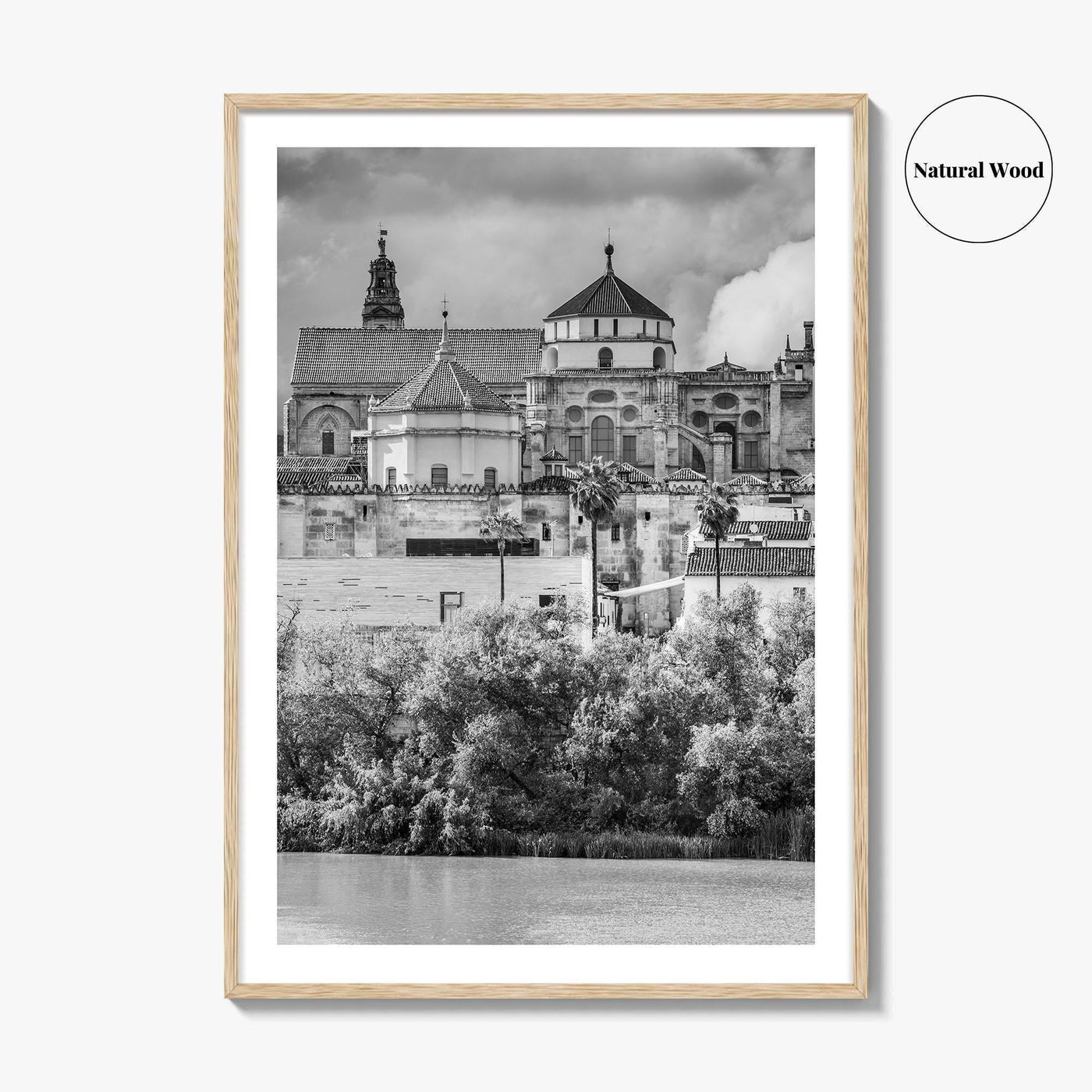 Cordoba Black and White Fine Art Photo Print, Mezquita Roman Bridge Andalusia Poster