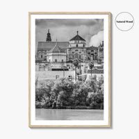 Cordoba Black and White Fine Art Photo Print, Mezquita Roman Bridge Andalusia Poster