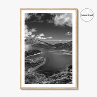 Lagoa do Fogo Black and White Fine Art Photo Print, Sao Miguel Azores Poster