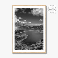 Lagoa do Fogo Black and White Fine Art Photo Print, Sao Miguel Azores Poster