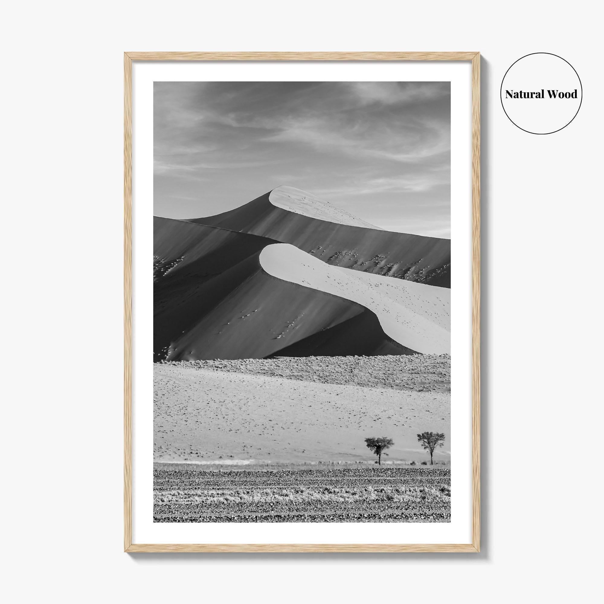 Namibia Black and White Fine Art Photo Print, Namib Desert Dune, Namib-Naukluft Poster