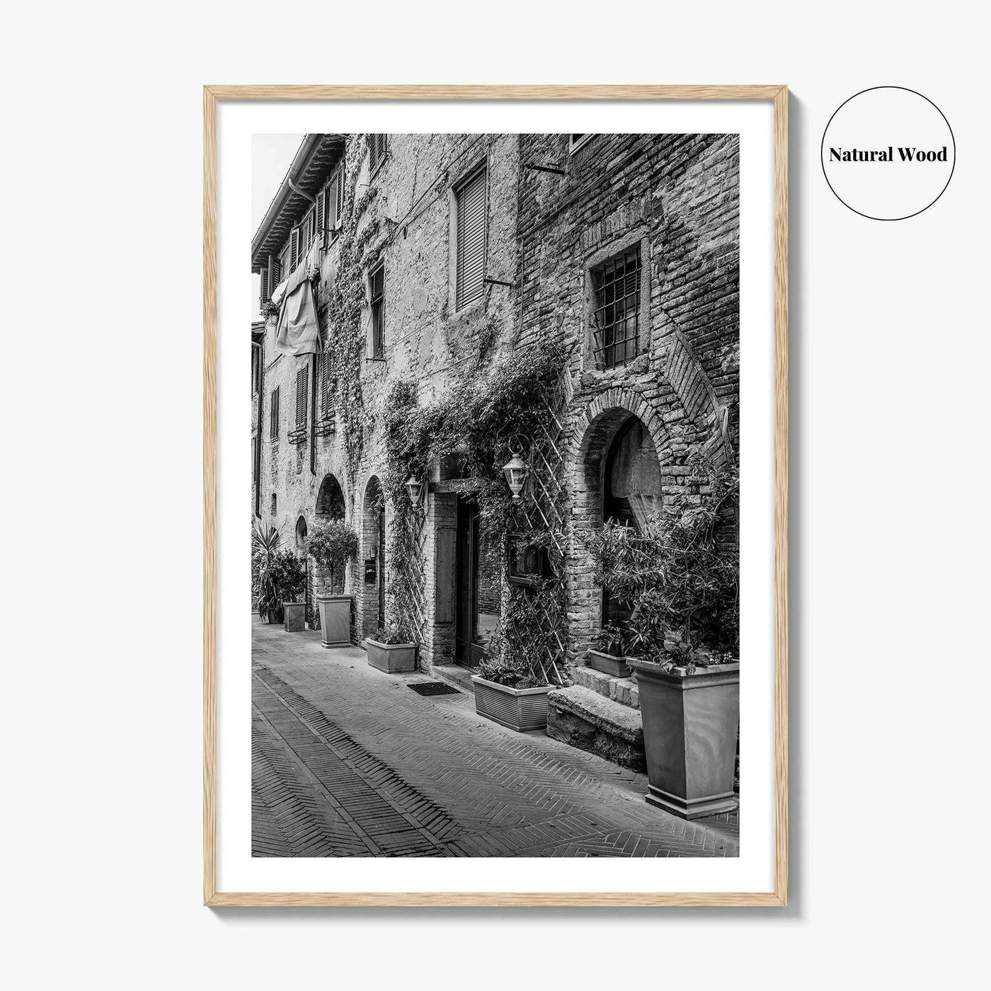 San Gimignano Black and White Fine Art Photo Print, Tuscany Italy Wall Poster