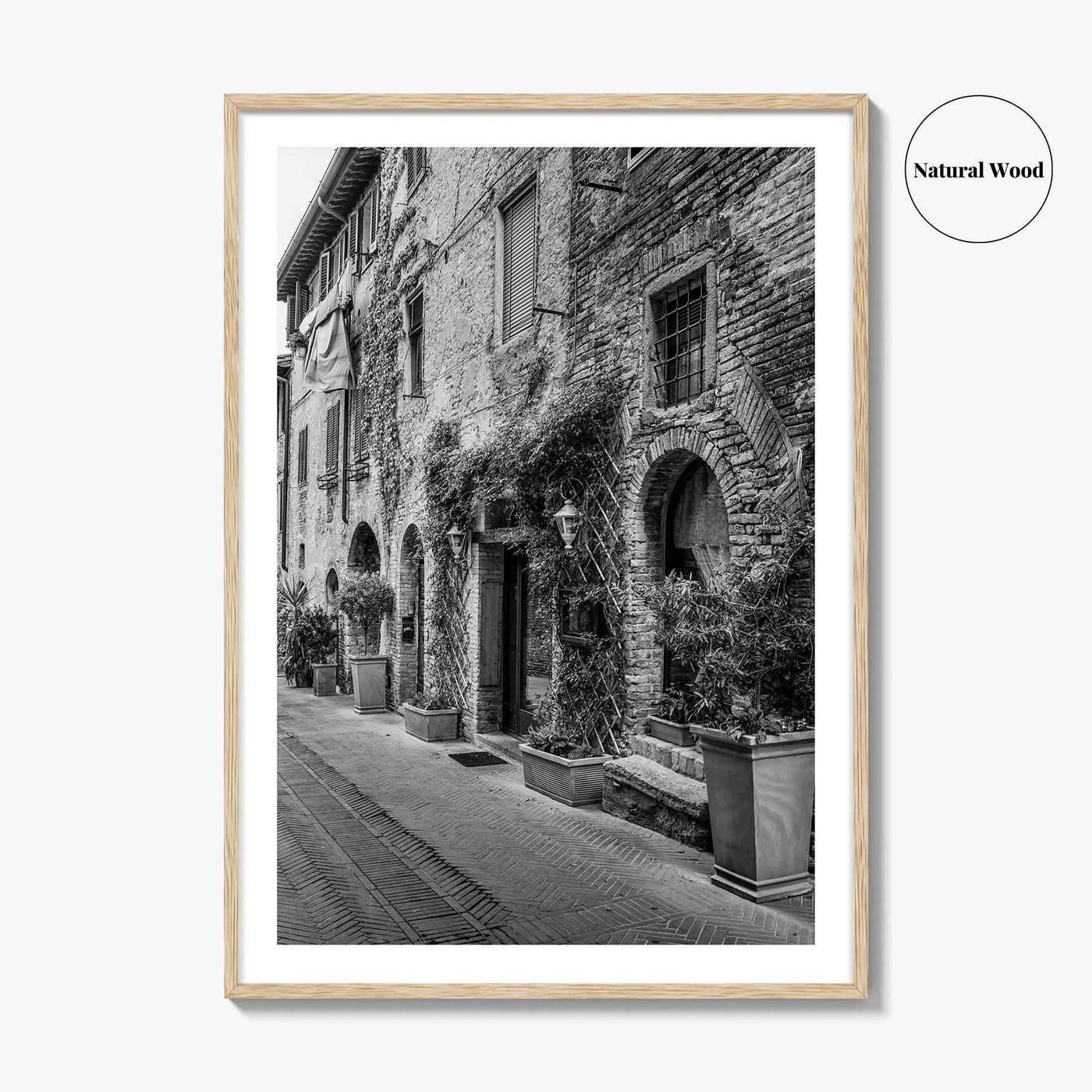 San Gimignano Black and White Fine Art Photo Print, Tuscany Italy Wall Poster