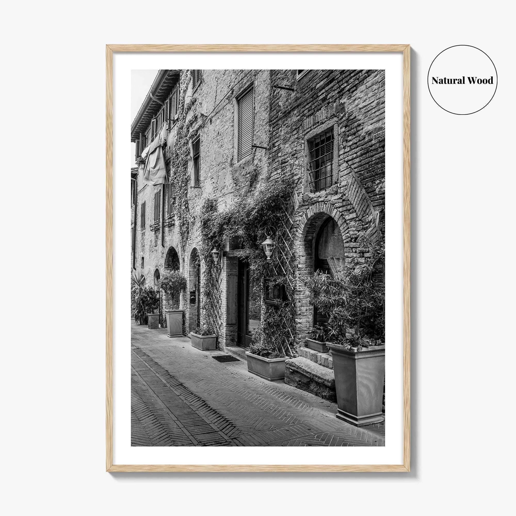 San Gimignano Black and White Fine Art Photo Print, Tuscany Italy Wall Poster