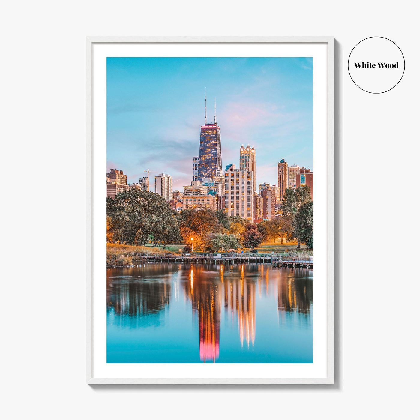 Chicago Lincoln Park Skyline Fine Art Photo Print, Wall Decor Poster, Illinois USA