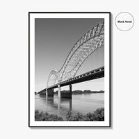 Memphis Black and White Fine Art Photo Print, Tennessee Hernando de Soto Bridge Poster