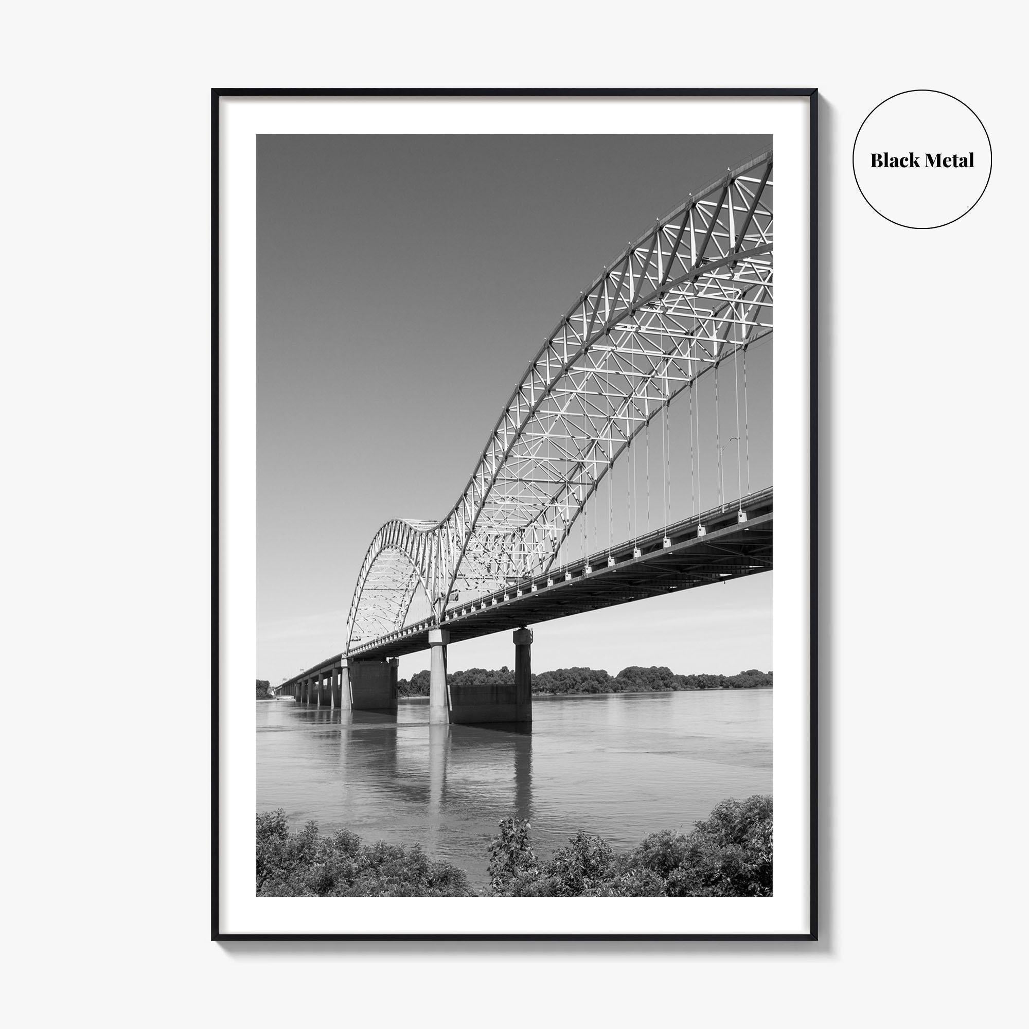 Memphis Black and White Fine Art Photo Print, Tennessee Hernando de Soto Bridge Poster