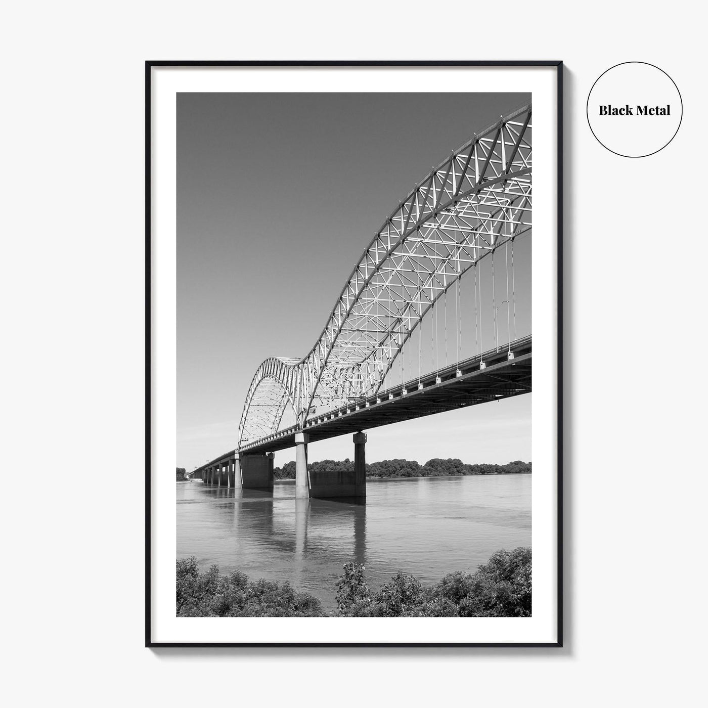 Memphis Black and White Fine Art Photo Print, Tennessee Hernando de Soto Bridge Poster