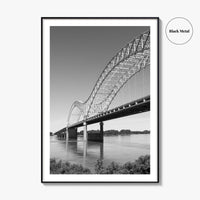 Memphis Black and White Fine Art Photo Print, Tennessee Hernando de Soto Bridge Poster